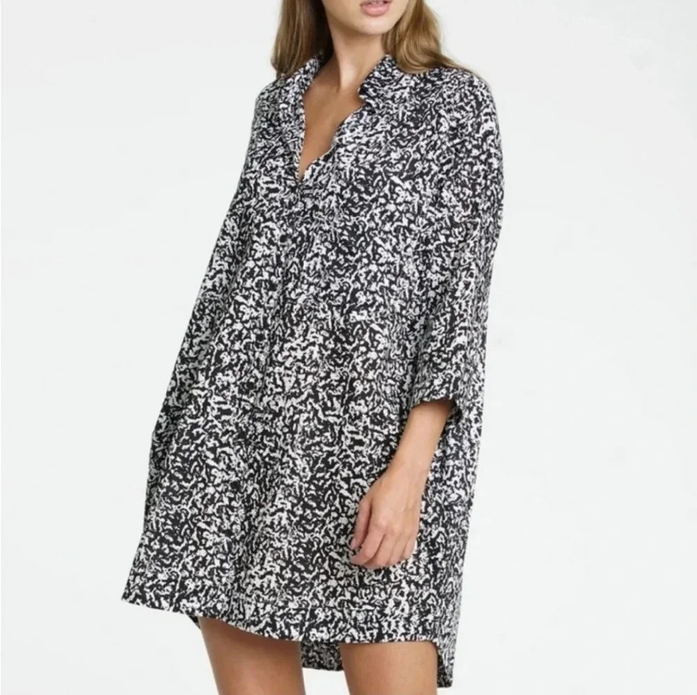 Pistola | Sam Black & White Patterned Shirt Dress Sz XS